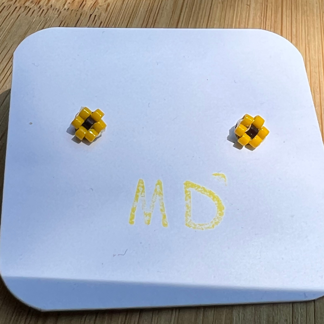 Beaded Flower Studs