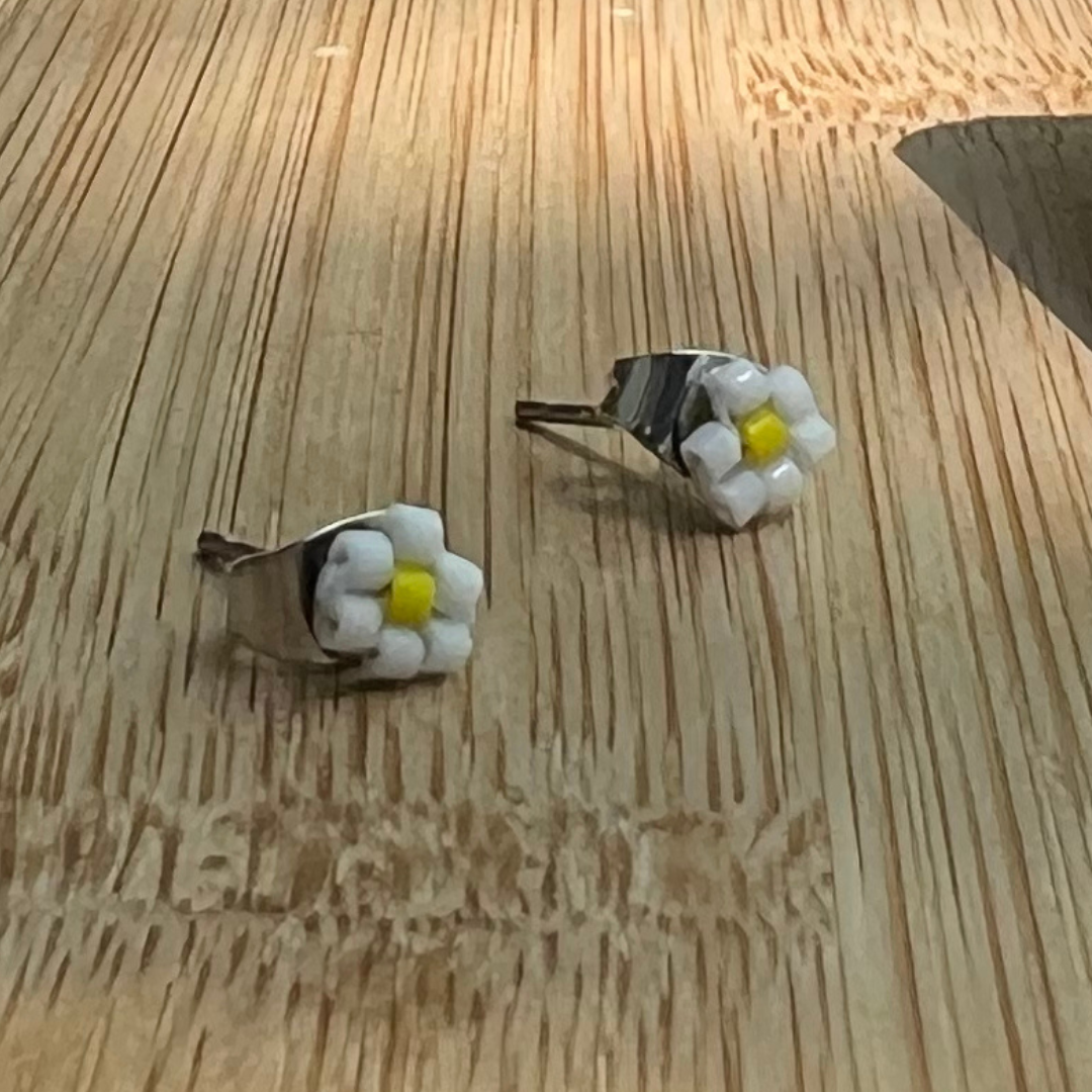 Beaded Flower Studs