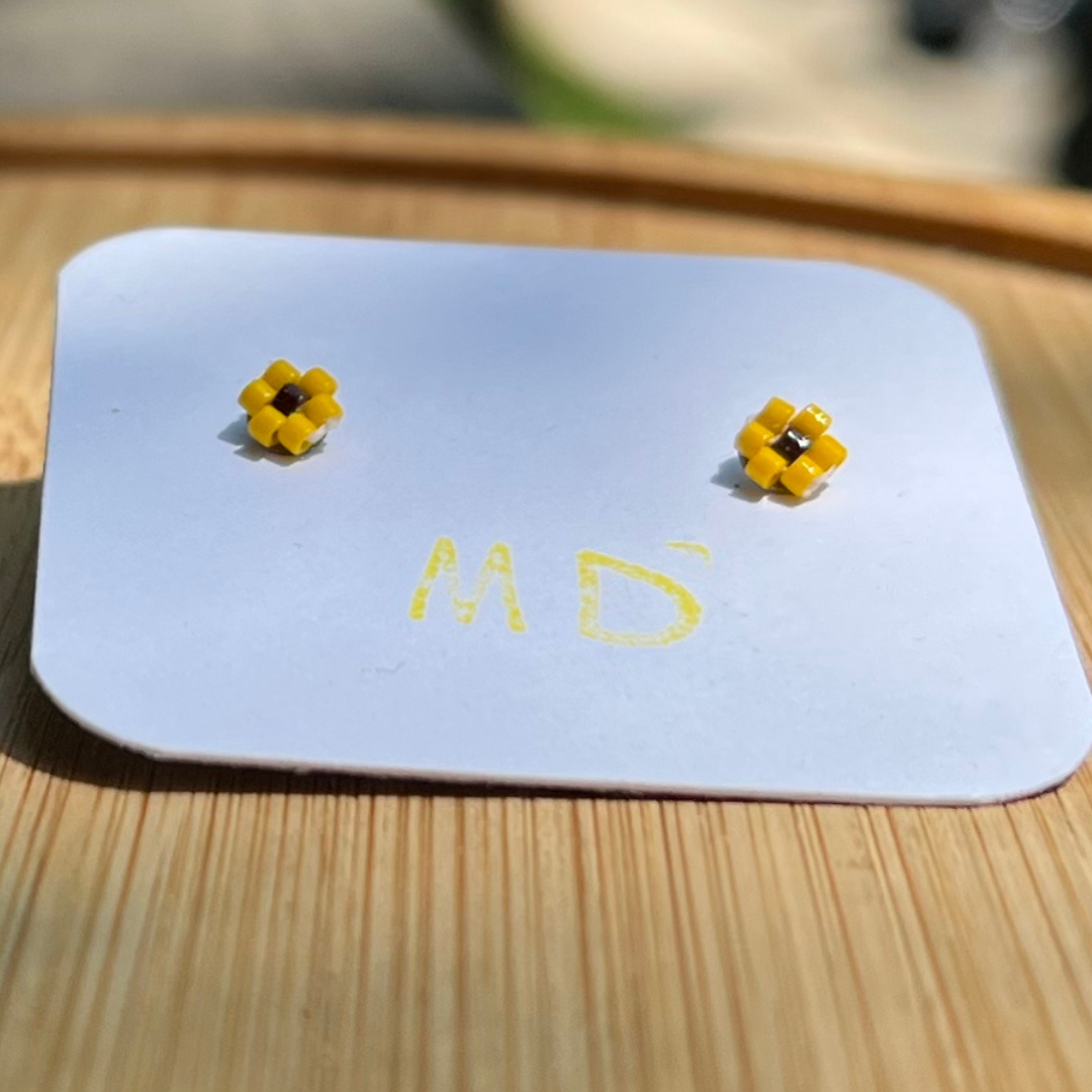 Beaded Flower Studs
