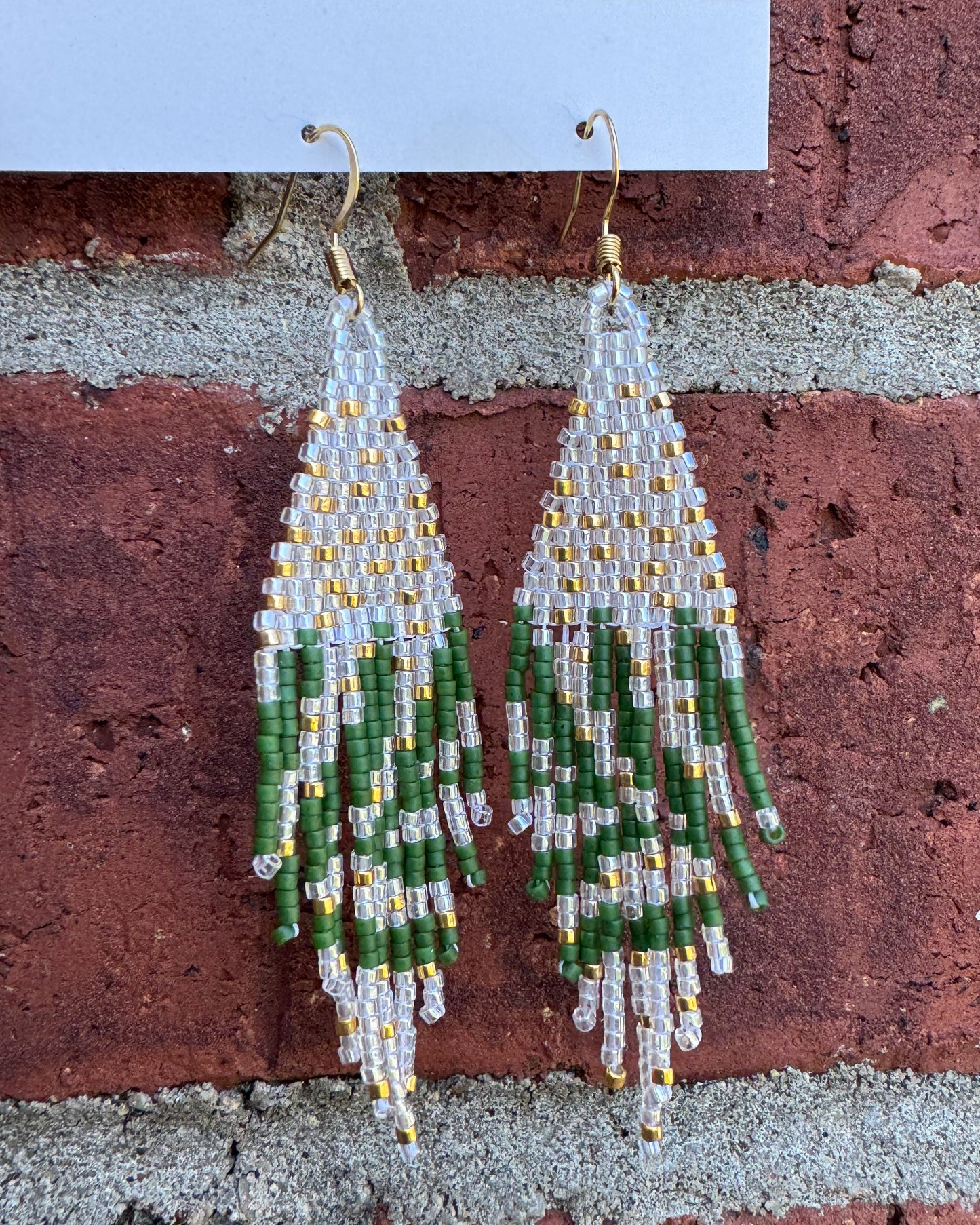 Celeste Fern Crystal Beaded Earrings