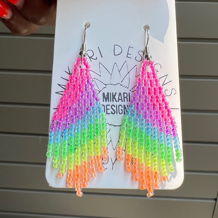 Cosette Fringe Earrings in Unicorn Rainbow