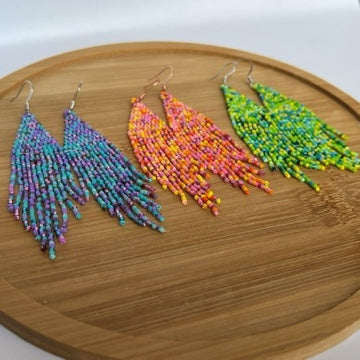 Summer Vibes Fringe Earrings in Lavender Lagoon