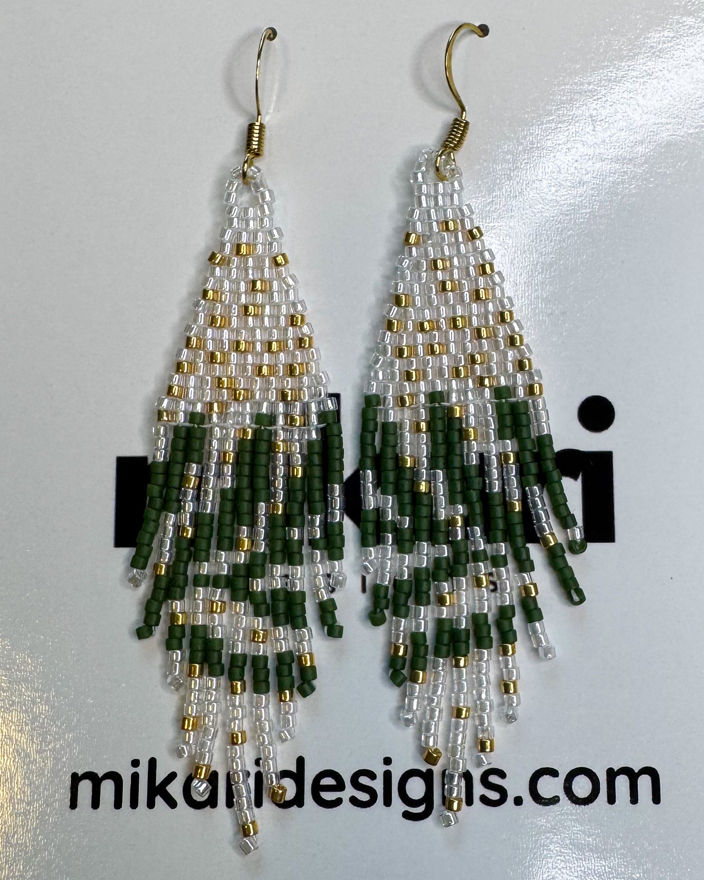 Celeste Fern Crystal Beaded Earrings