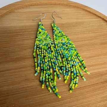 Summer Vibes Fringe Earrings in Zesty Lime