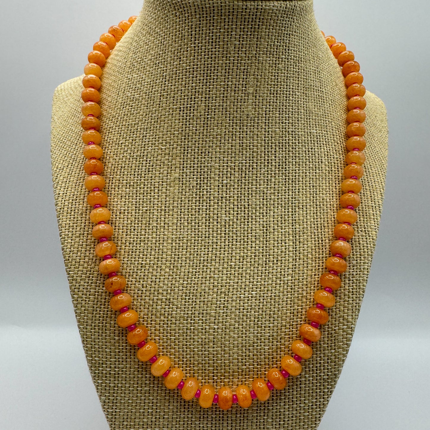 Raspberry Sunset Gemstone Necklace