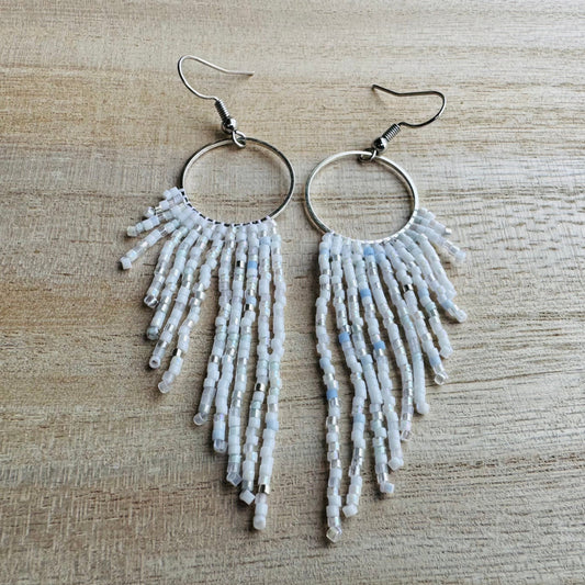 Holiday Sparkle Hoop Fringe Earrings in Winter Wonders