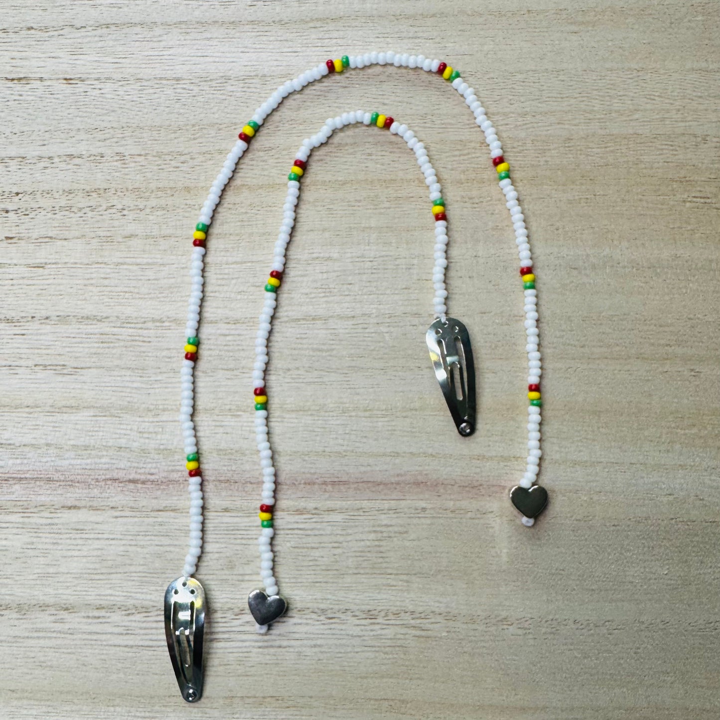 Irie Beaded Hair Clip in White
