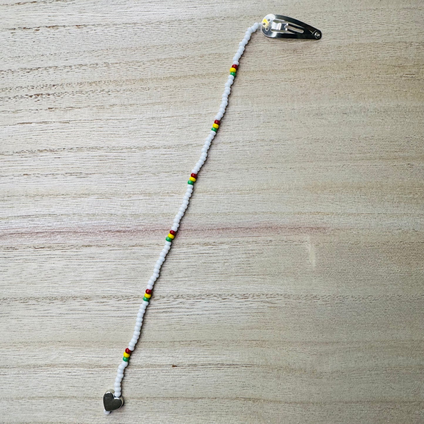 Irie Beaded Hair Clip in White