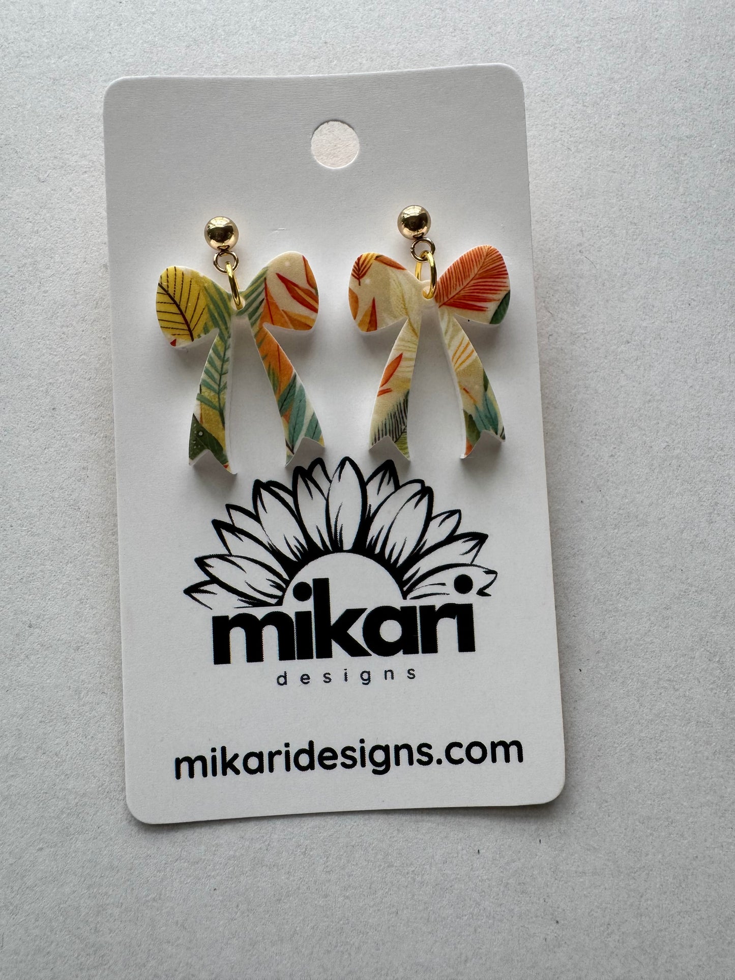 Jovie Bow Earrings in Golden Petal