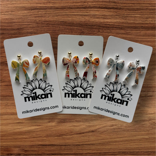 Jovie Bow Earrings in Misty Meadow