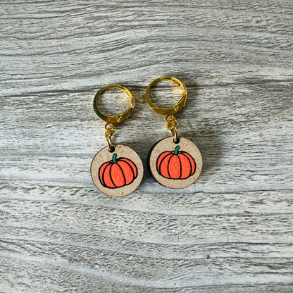 Pumpkin Huggie Earrings