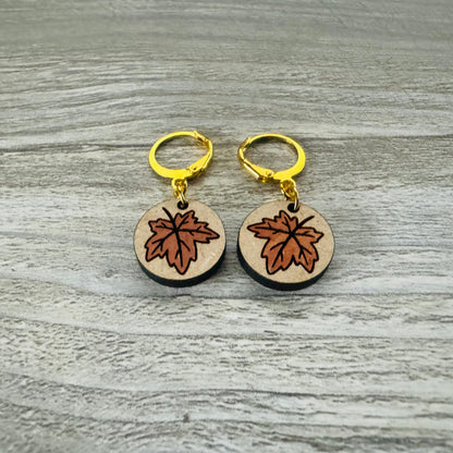 Autumn Leaf Huggie Earrings