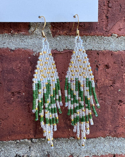 Celeste Fern Crystal Beaded Earrings