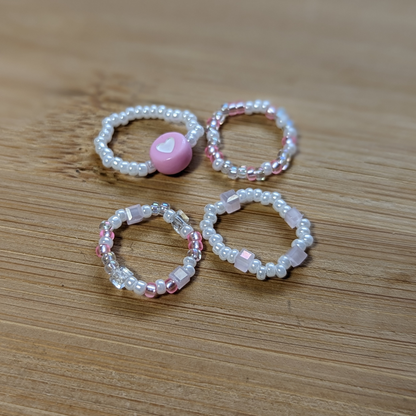 Pink Hearts Beaded Smartwatch Band Charms