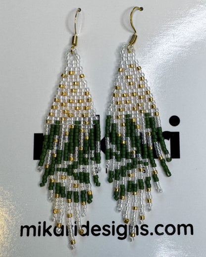 Celeste Fern Crystal Beaded Earrings