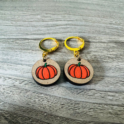 Pumpkin Huggie Earrings