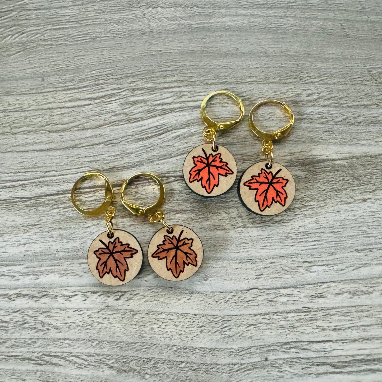 Autumn Leaf Huggie Earrings