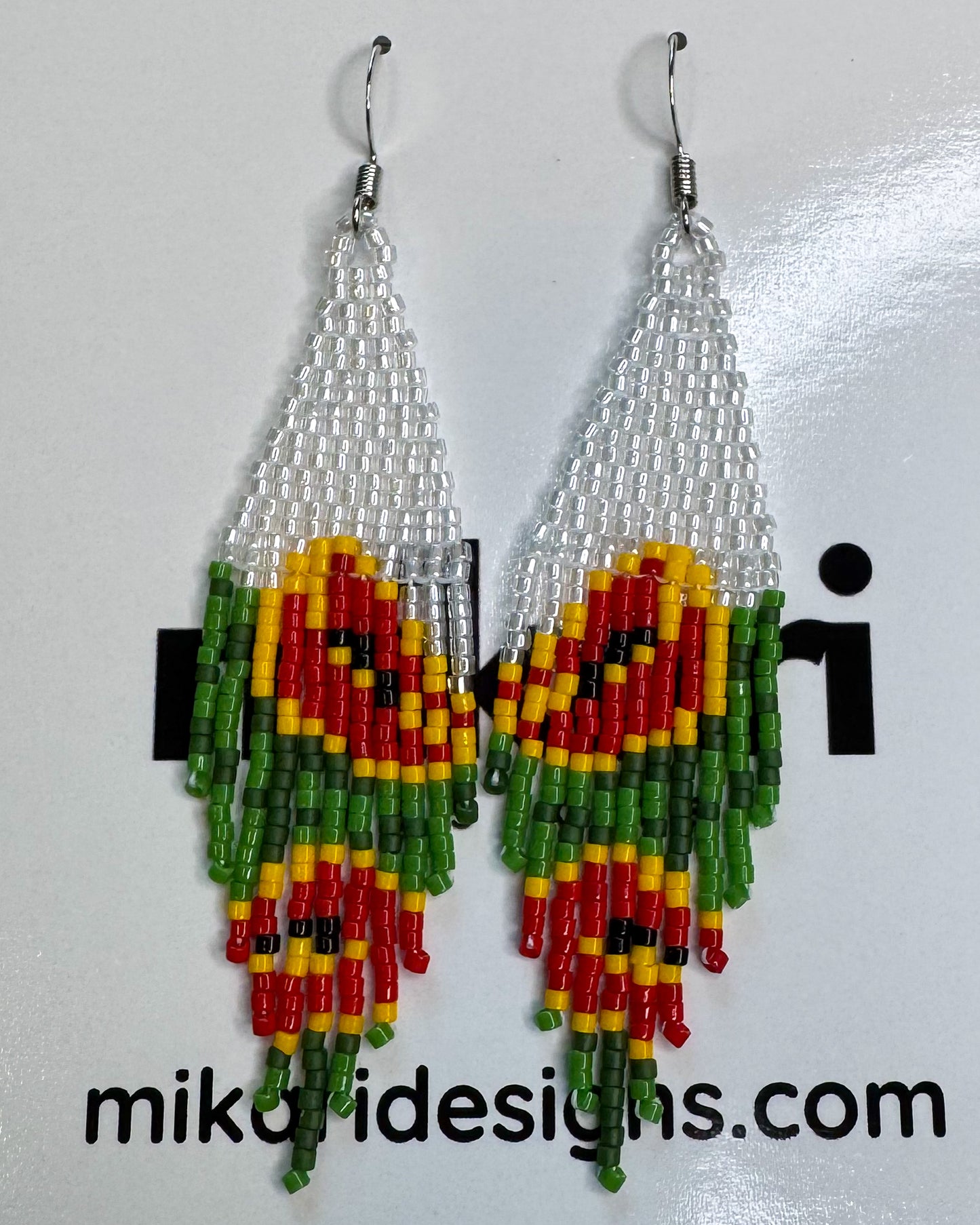 Ruby Tulip Crystal Beaded Earrings