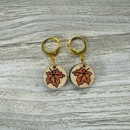 Autumn Leaf Huggie Earrings