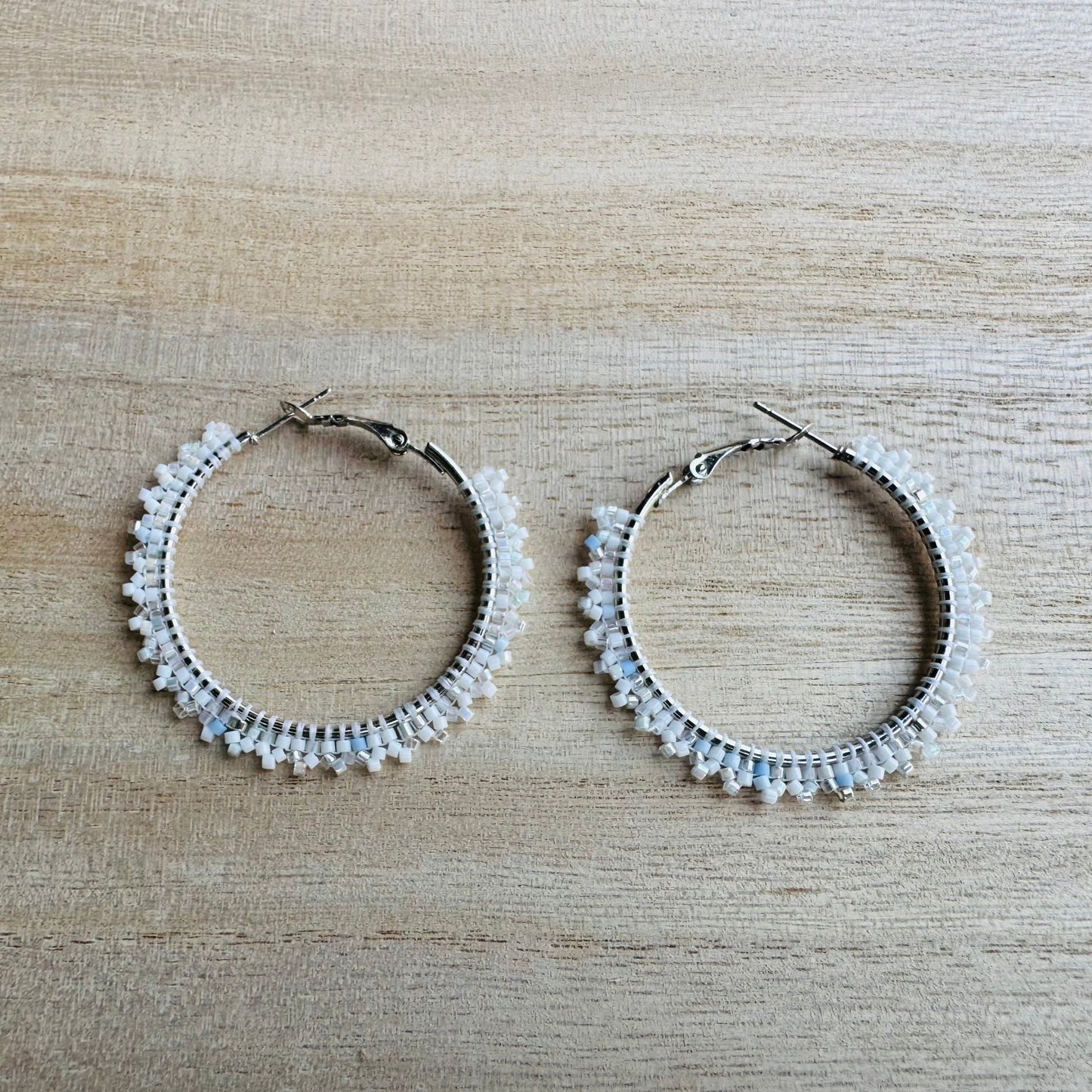 Holiday Sparkle Beaded Hoop Earrings in Winter Wonders