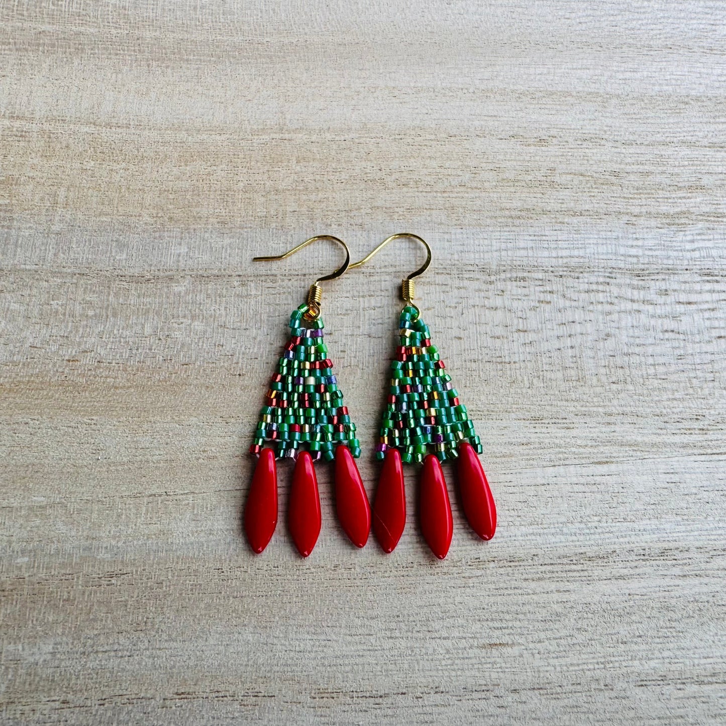 Holiday Sparkle Mini Red Fringe Earrings in Merry & Bright