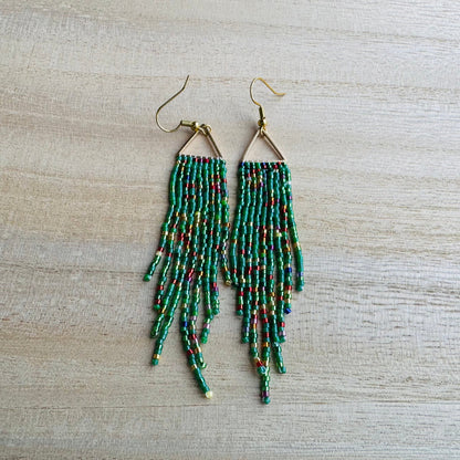 Holiday Sparkle Triangle Fringe Earrings in Merry & Bright