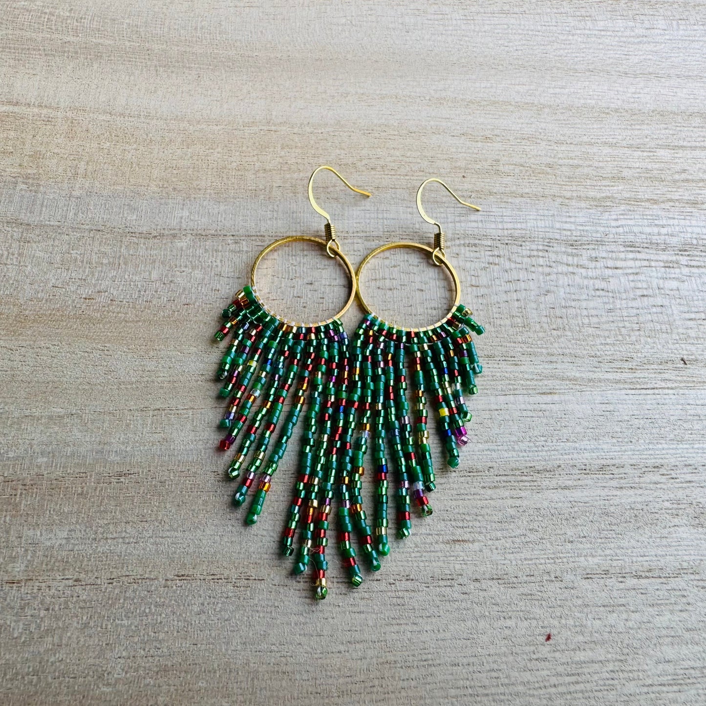 Holiday Sparkle Hoop Fringe Earrings in Merry & Bright