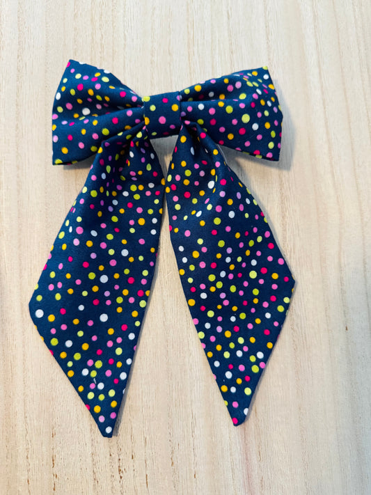 Lila Bow Barrette in Starry Confetti