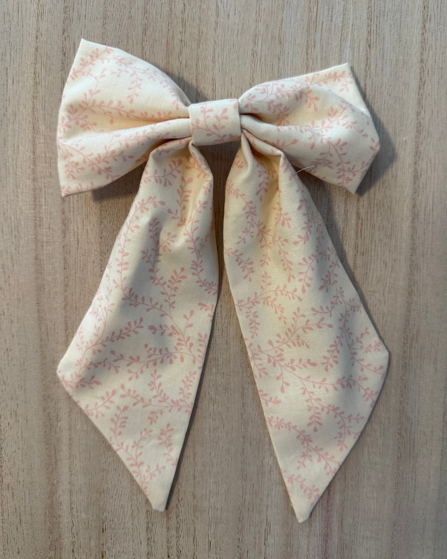 Lila Bow Barrette in Soft Petals