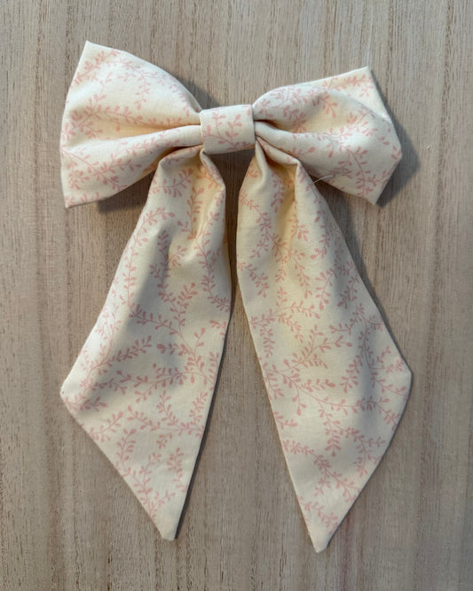 Lila Bow Barrette in Soft Petals