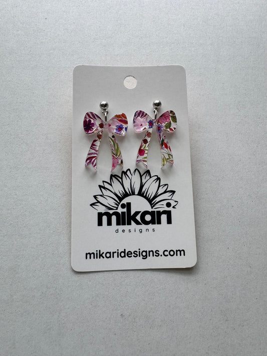 Jovie Bow Earrings in Lilac Garden