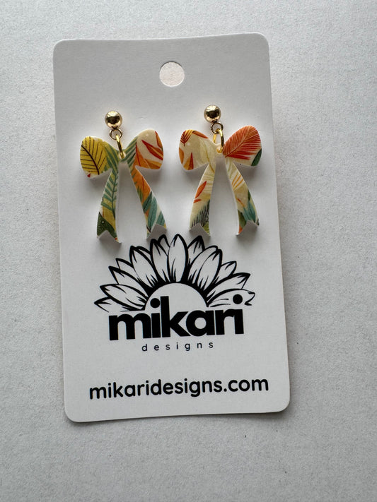 Jovie Bow Earrings in Golden Petal