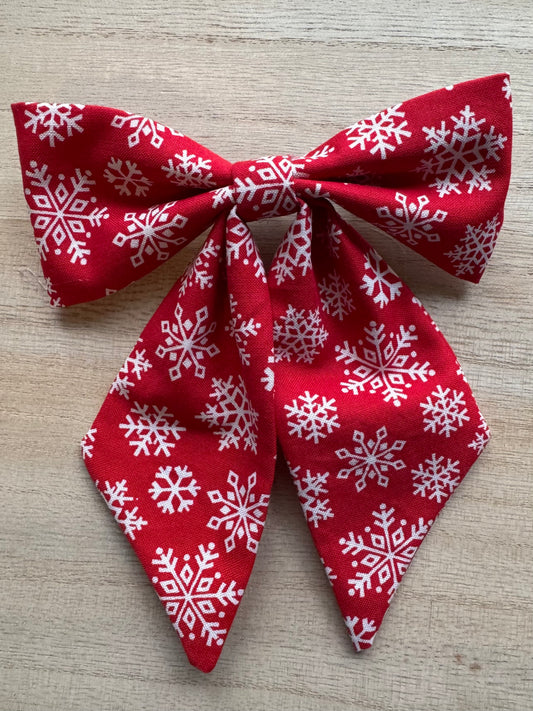 Nola Bow Barrette in Merry Red