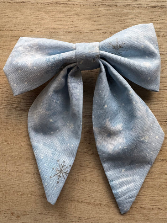 Nola Bow Barrette in Frosted Sky