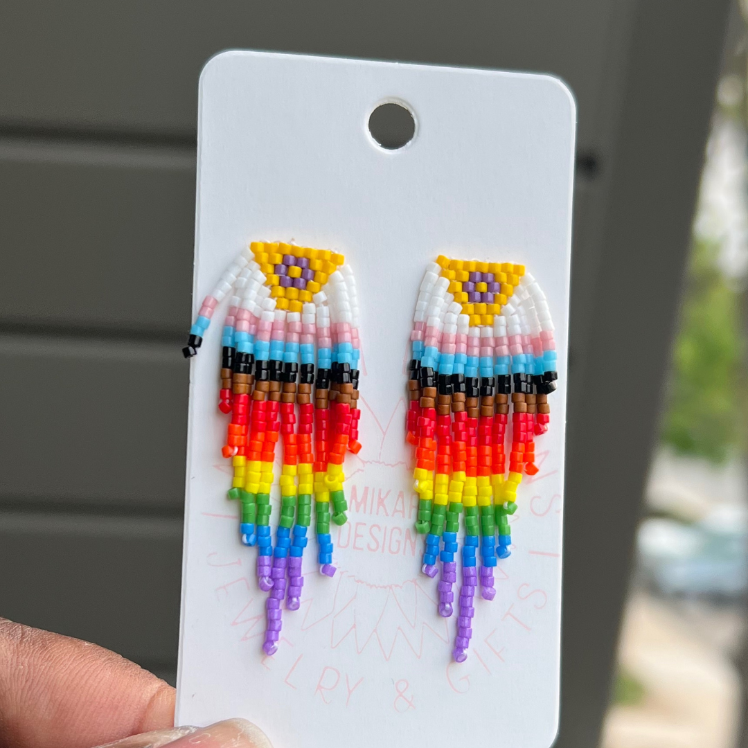 Pride 23 Fringe Stud Earrings (Made to Order)
