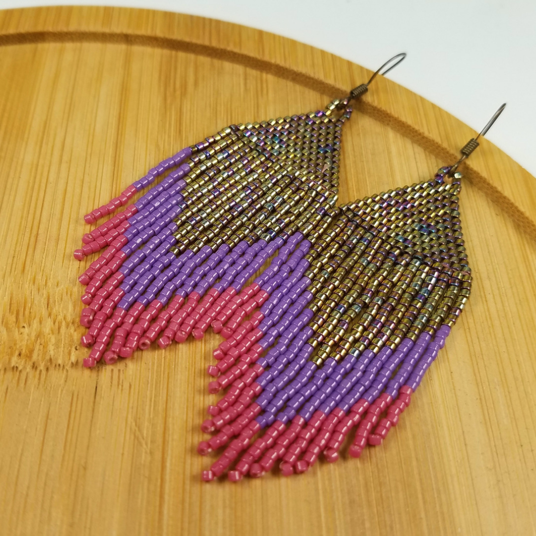 Phaedra Fringe Earrings in Pink