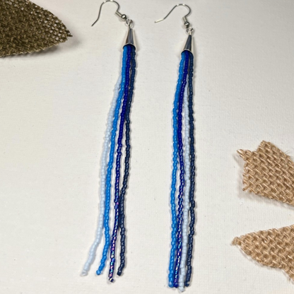 Loa Earrings in Blue Denim