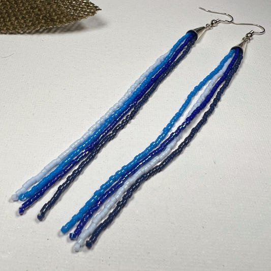 Loa Earrings in Blue Denim