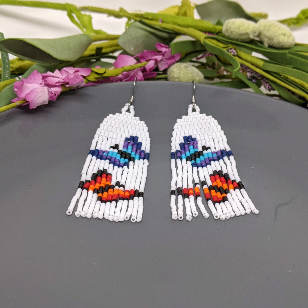 Buy Native American Beaded Earrings. Beaded Earrings. Long Beaded Fringes  of Seed Beads. Online in India - Etsy