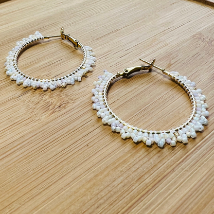 Olympia Hoop Earrings in Opal Sparkle