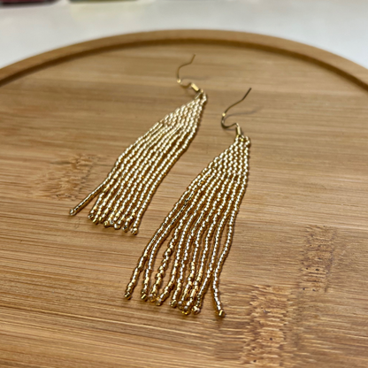 Arevella Fringe Earrings in Gold